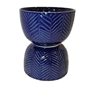 Euro Ceramica Stoneware Bowls Set of 2 Chevron Pattern Microwave Dishwasher Safe